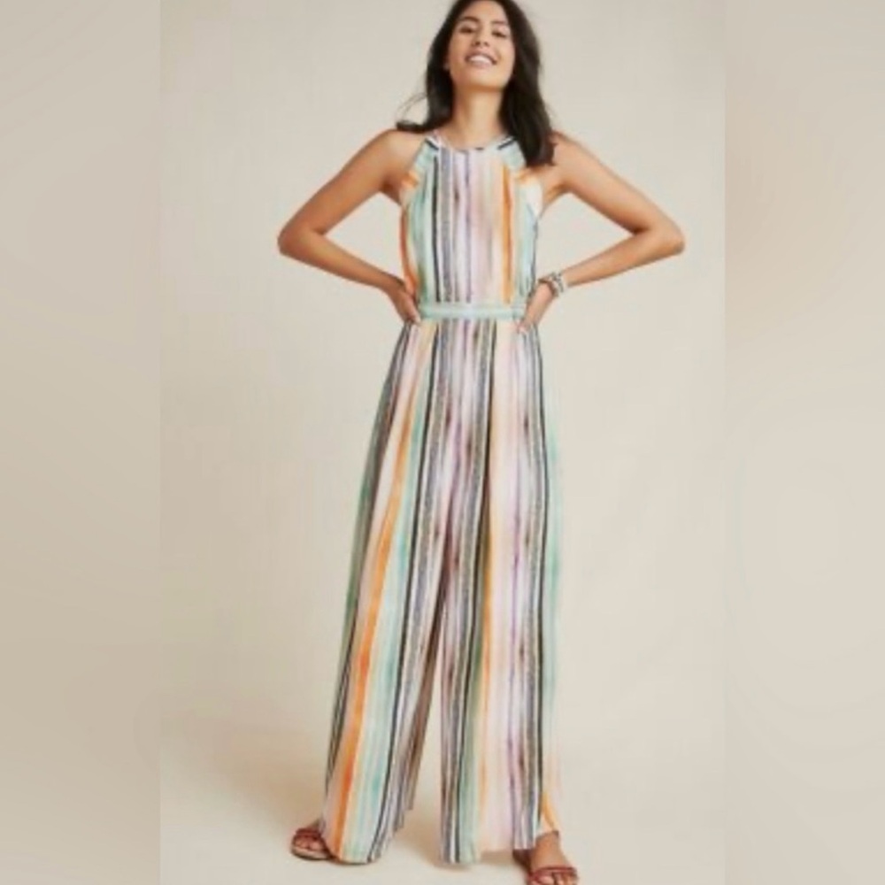 Anthropologie Wide Leg Striped Jumper